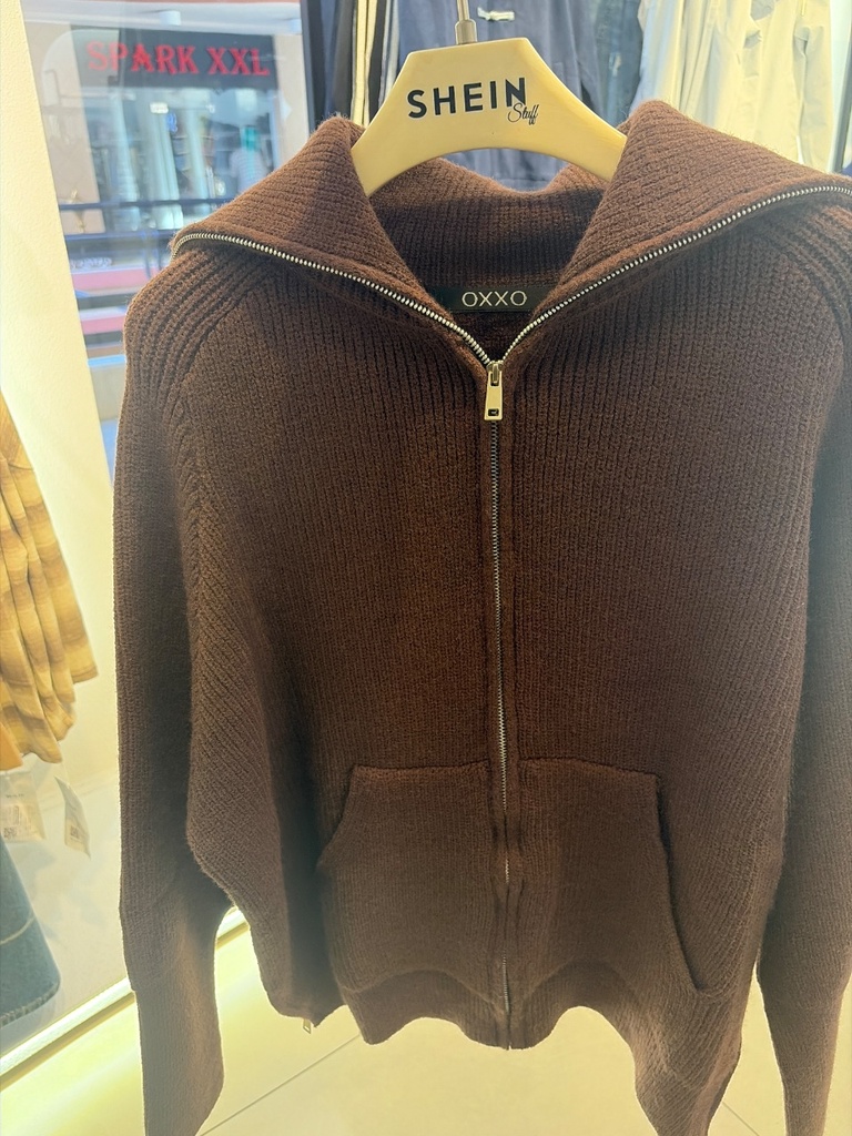 [82839] Women's Zip-Up Knit Hoodie - Kangaroo Pocket - 9001 