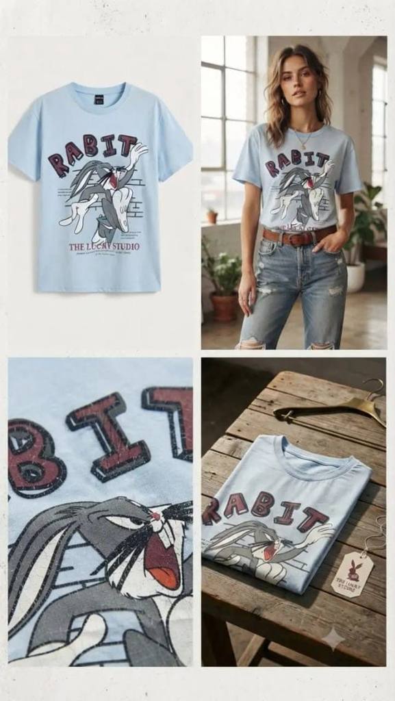 [22386] T-Shirt Rabit (Light Blue)