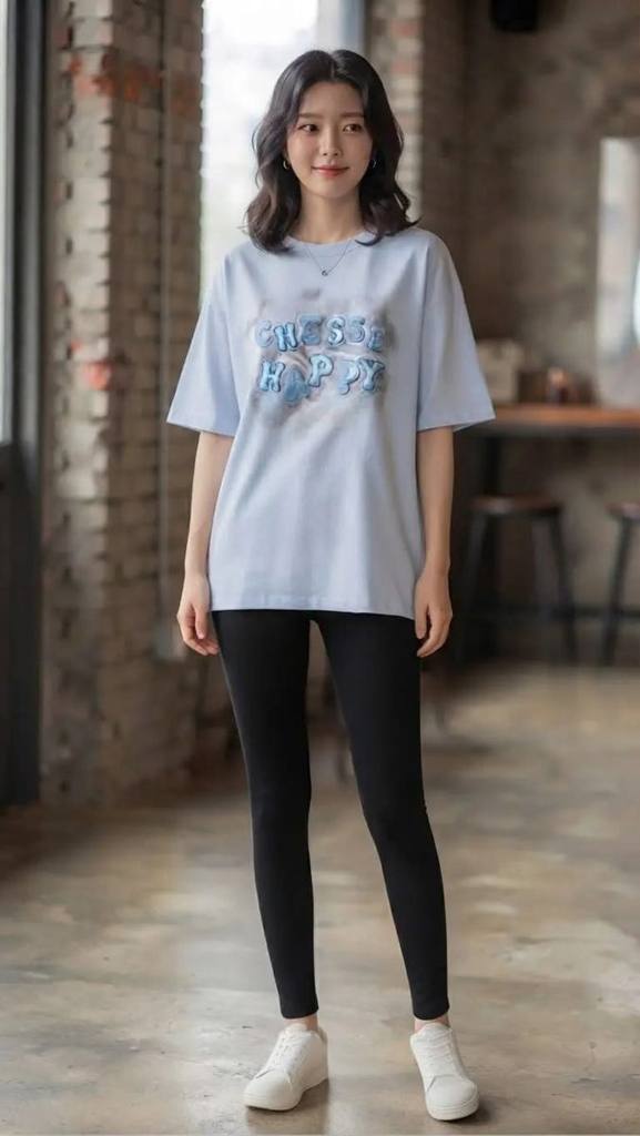 [27153] T-Shirt Chesse Happy (Blue)