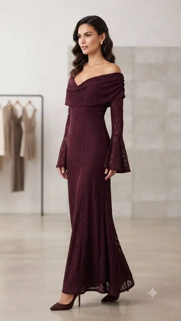 [33466] Dress 4213 (Burgundy, M)