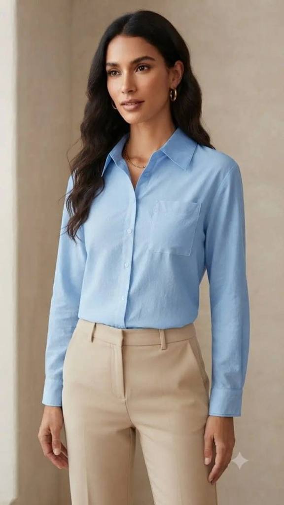 Solid Long Sleeves Shirt D7253