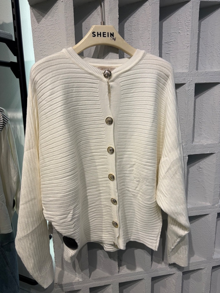Gold Button Knit Cardigan 3055