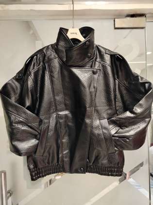 Oversized Leather Biker Jacket - 4341/892