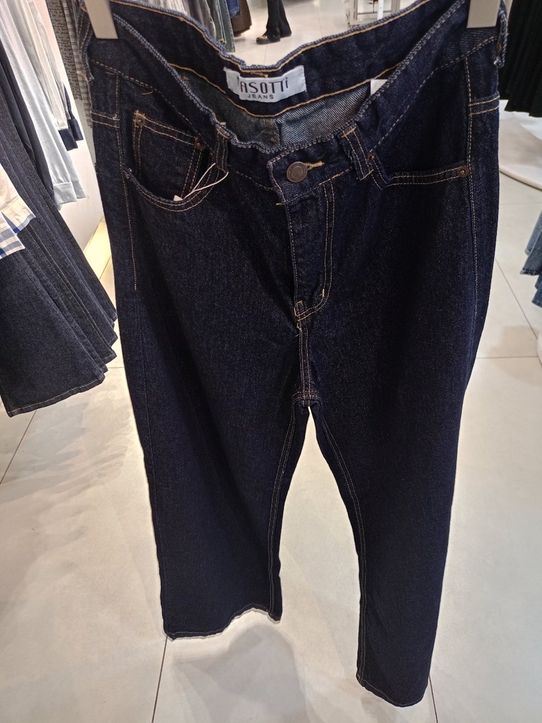 Solid Wideleg Denim Pants 4/1145