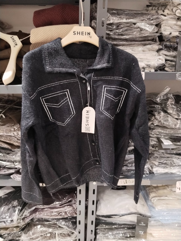 Eyelash Knit Button Jacket 2 Pockets - 2018