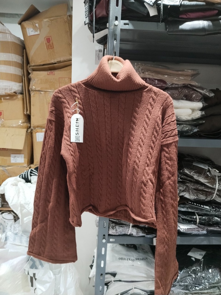 High Neck Cable Knit Pullover - MC299