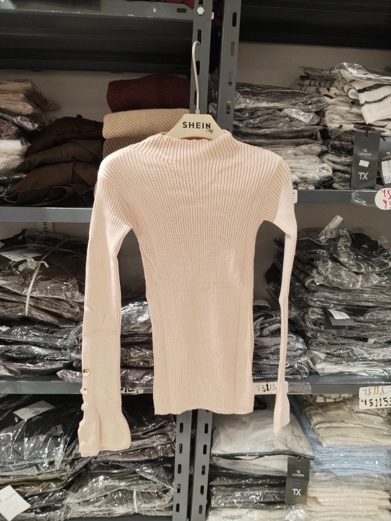 Button Sleeve Basic Top - ME110