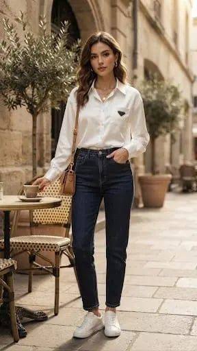 [79132] Solid Long Sleeves PRADA Blouse 9295