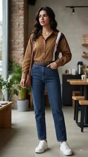 Shoulder Long Strip Long Sleeves Shirt 88505