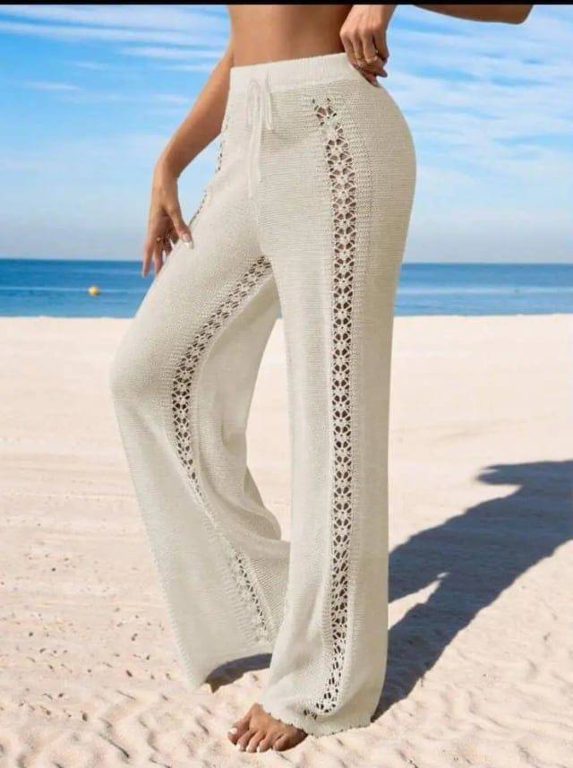 [4480] Coverup pants Mesh - White