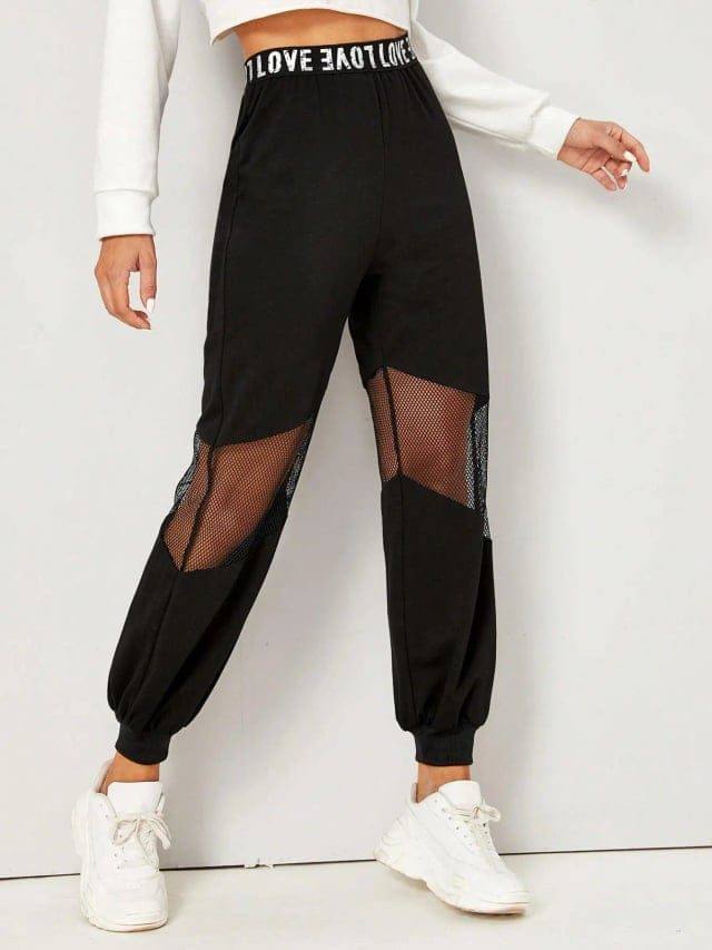 [25870] Elastic Waist Transp. Sweatpants (L)