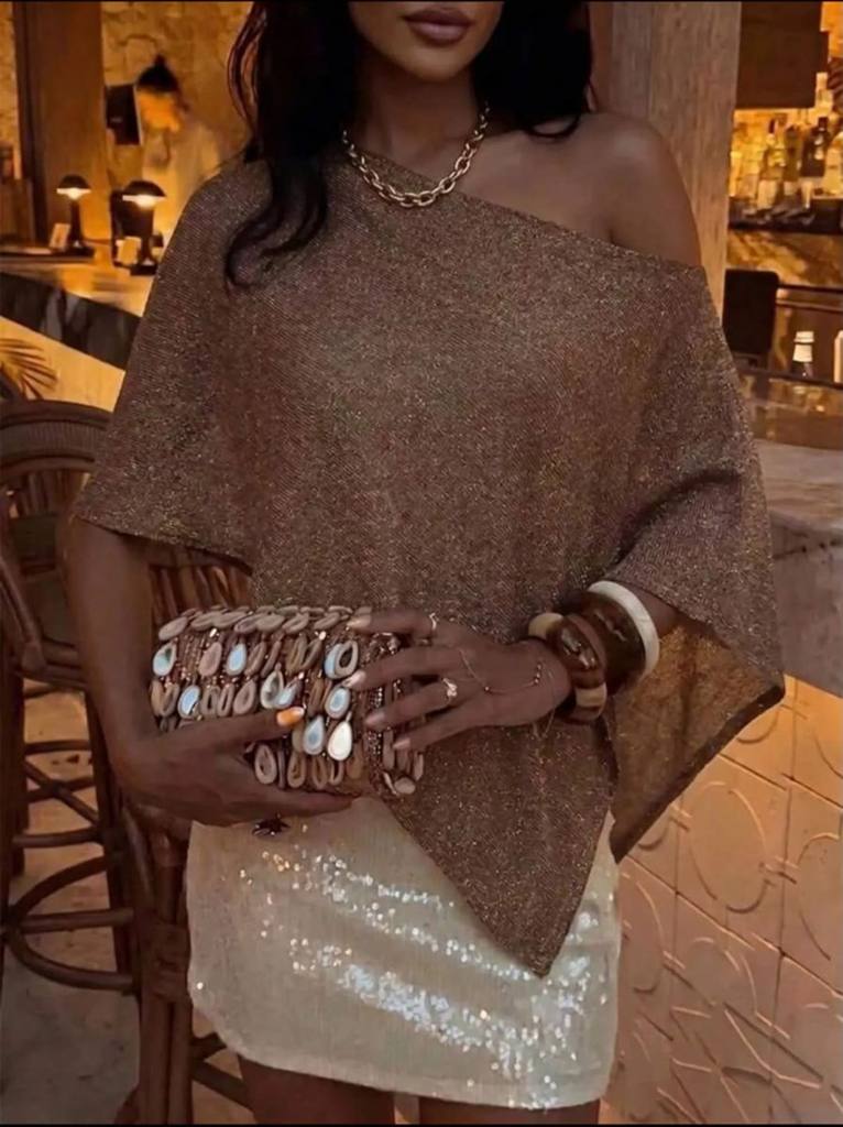 [78986] knitted top cover up 1292 (Brown)