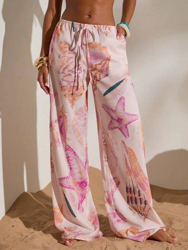 [76484] Floral Wideleg Pants (XL)