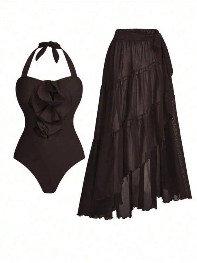 [77307] Tied Swimsuit & Asymmetric Coverup 26 (M)