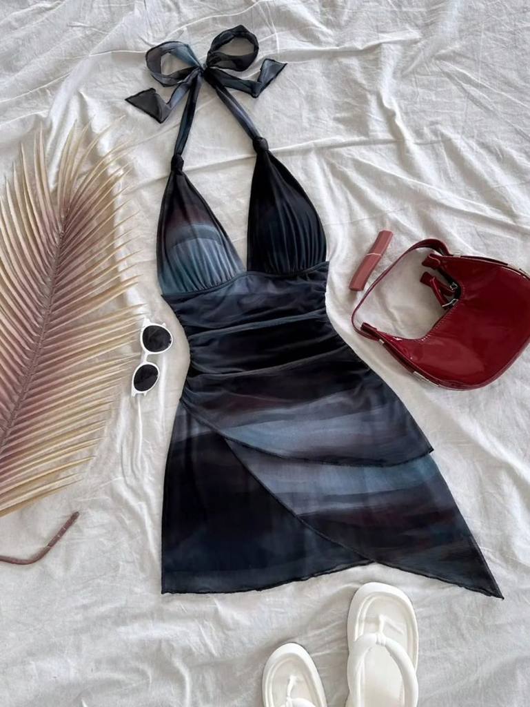 Asymetric Ropped Dress Tie Dye