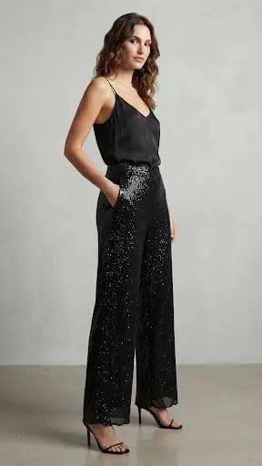 [6922] Strassed Pants 8228 - Black