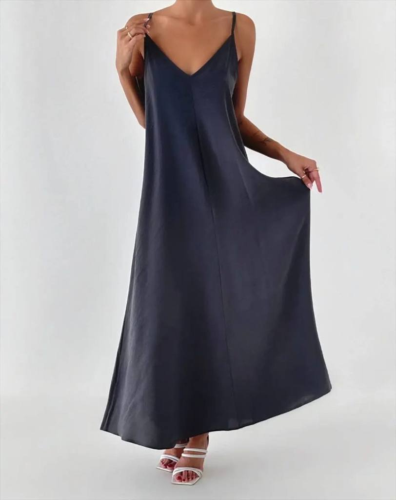 [23063] Solid Long Dress 7711 (Pink, M)