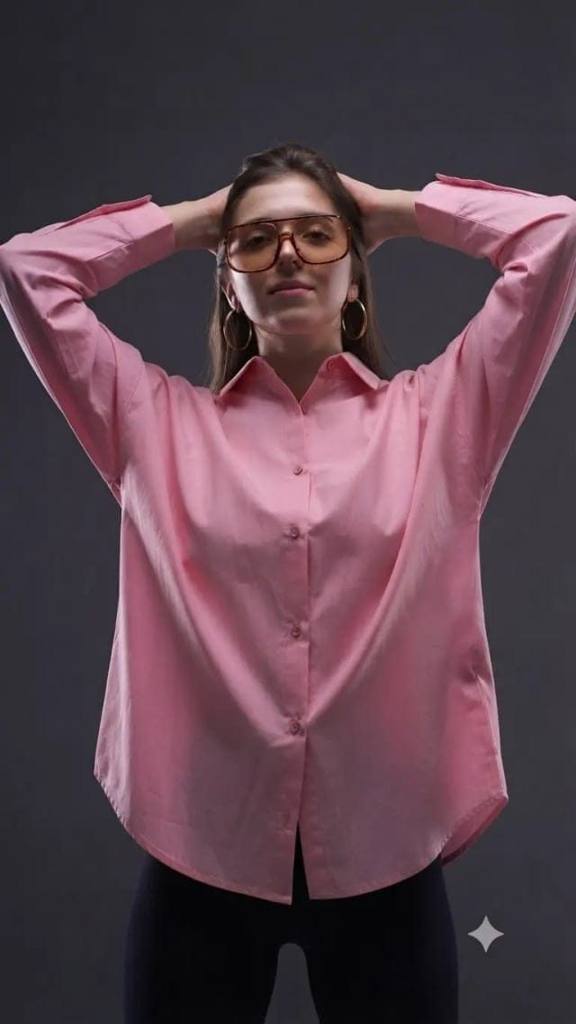 Solid Long Blouse Regular Cuff 8034