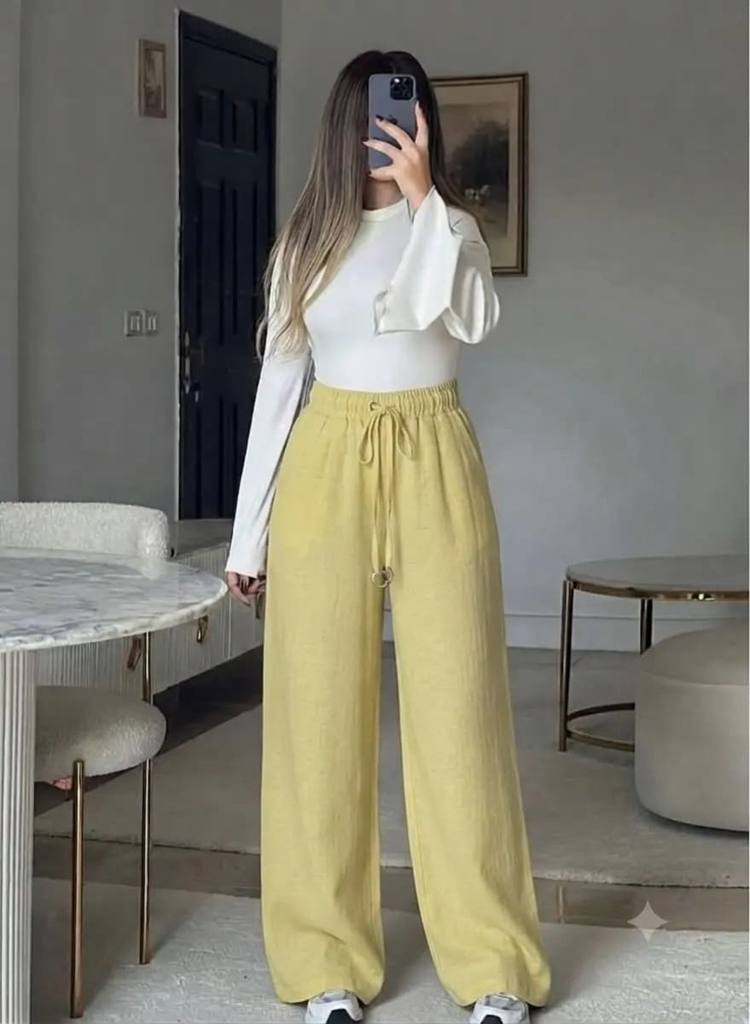 [24868] Solid Ropped Waist Pants 21558 (M)