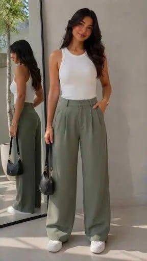 [31285] Palazzo Pants 51070 (Black, M)