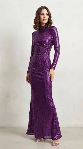 [31336] Solid Dress 3660 (Purple, M)