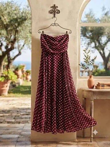[73156] Polka Dot Skirt 3373 (Brown, XL)